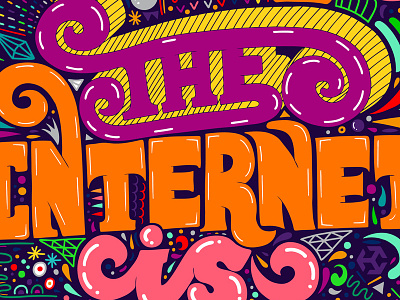 The Internet Is Everything Detail hand drawn type illustration pattern