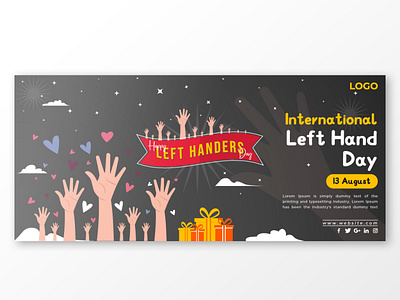 International Left Hander's Day Social Media Cover Design. banner branding cover photo design facebook cover design graphic design left hander left hander banner left hander day left hander day poster poster