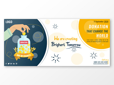 Charity Day Banner Design banner design branding charity banner charity day charity day banner donate donation banner donation cover photo facebook banner facebook cover google banner international charity day