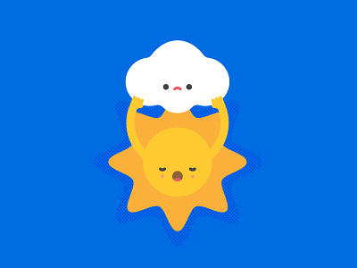 Sunny cloud cute illustration sun sunshine vector