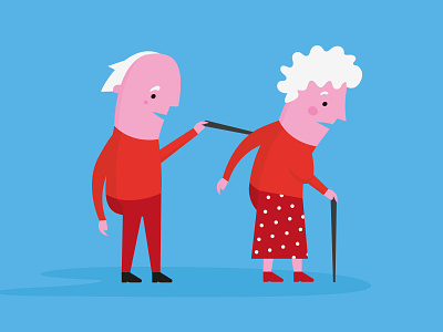 Grandparents character illustration old people vector