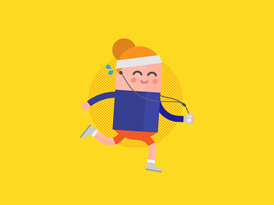 Sweat baby sweat character girl illustration running