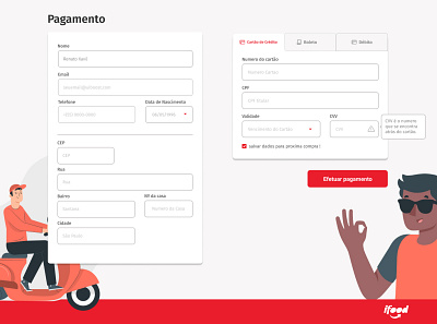 Form pagamento - ifood app branding design typography ui ui ux ui design ux web website