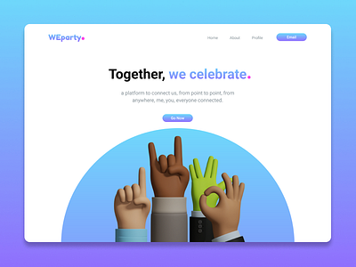 Weparty web app design illustration typography ui ui ux ui design ux web website