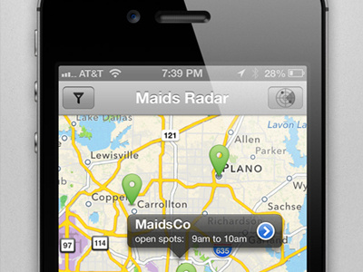 Maidsradar App app buttons design iphone maids miami mobile retina texture ui ux