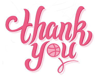Zomchek Thank You dribbble first shot hand lettering lettering pink thank you thanks