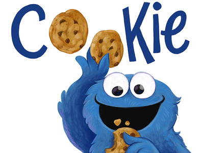 Cookie Monster cookie cookie monster cookies hand lettering illustration lettering sesame street