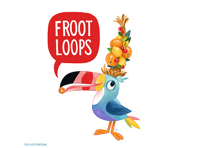 Toucan Sam animals cereal childrens book illustration digital art digitalartist fruit fruit loops hand lettering illustration lettering toucan toucan sam