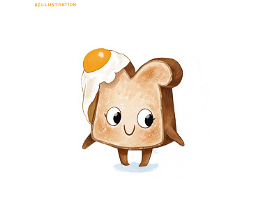A Toast bread breakfast character design childrens book childrens book illustration cute art digital art digitalartist egg food illustration mascot toast
