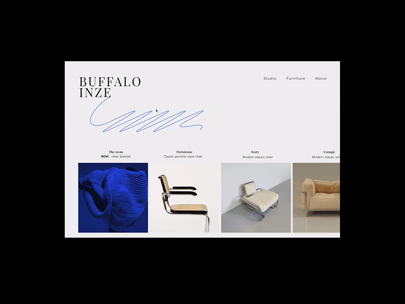 Furniture studio 🪑◼️ color palette design landingpage minimal typography ui uid uidaily uidesign ux ux ui vector web