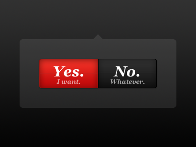 Yes / No option choose no option yes