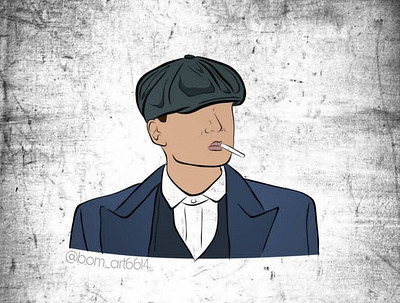 Vector portrait of THOMAS SHELBY illustration peaky blinders portrait thomas shelby vector vector illustration