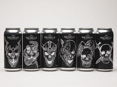 Valhalla Brugghus beer art beer branding beer can branding design illustration product design typography