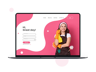 Pink Maid Login Sign up UI/UX