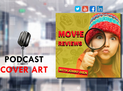 Movie Reviews-Podcast Cover Art abode illustrator adobe photoshop adobe xd album cover branding cover art figma graphic design illustration podcast cover post design social media post uiux