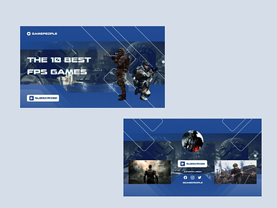 FPS Gaming banner, Youtube Thumbnail Template
