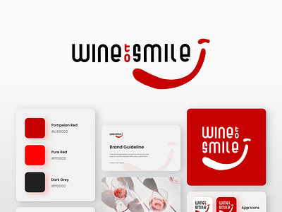 Wine to Smile - Logo Design brand identity branding color palette design guideline logo ui ux