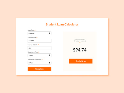 Daily UI 004: Student Loan Calculator calculator dailyui day004 design figma student loans ux