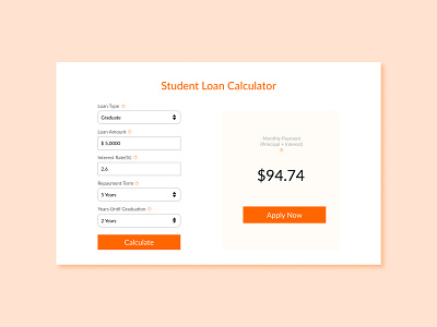 Daily UI 004: Student Loan Calculator