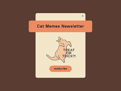 Daily UI 026: Subscribe to Cat Memes. Meow~ cat cat illustration cat meme dailyui design figma meme procreate subscribe subscription ui ux 猫 🐱