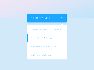 Daily UI 027: Dropdown 027 dailyui design dropdown dropdown menu figma gradient gradient color light ui minimalism ui ux