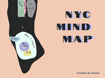 Daily UI 029: Map - My NYC Mind Map dailyui dark ui design doodle figma illustration mind map minimalism nyc nyu procreate ui ux vector