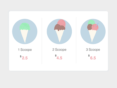 Daily UI 030: Pricing dailyui design figma ice cream illustration light ui minimalism pricing procreate ui ux