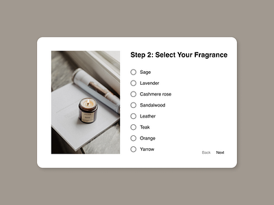 Daily UI 033: Customize Product candle customize product dailyui design figma fragrance minimalism ui ux