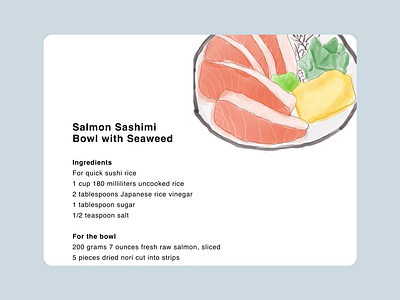 Daily UI 040 Recipe dailyui design figma food foodie illustration procreate recipe recipes salmon ui ux