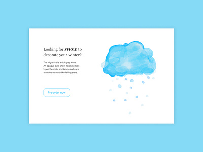 Daily UI 075: Pre-Order dailyui design figma minimalism procreate snow ui ux weather