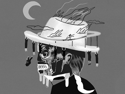 Sombrero artwork deachete death design illustration