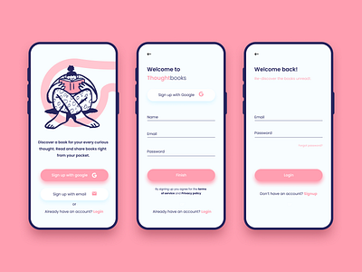 Signup flow - Daily UI challenge 001. daily daily 100 challenge dailyui dailyuichallenge minimal mobile mobile app mobile ui mobile uiux sign up signup uidesign userinterface