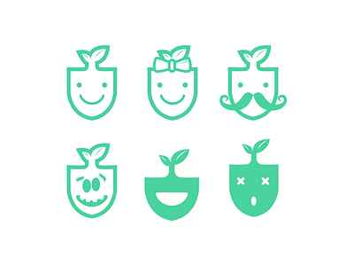 Happylant family brand emoji logo plant
