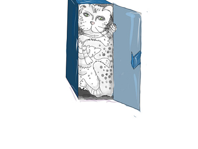 Little Easy-cat plays box branding cartoon illustration cats comics design graphic design humor illustration rare trap
