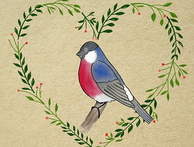 Pigeon in love colors design humor illustration logo sketch