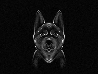 Husky abstract animal art black character dark design digital digital painting dog grayom grayom.com grayomm husky illustration illustration art india painting photoshop vector