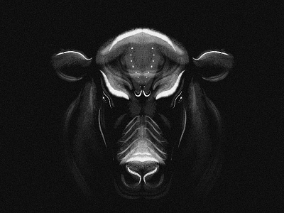 Bull abstract animal art black black and white bull dark drawing grayom grayom.com grayomm illustration india mystic mystical ox painting photoshop traditional vintage