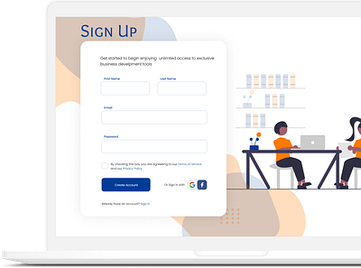 A simple Sign Up page illustration sign up sign up page simple ui web