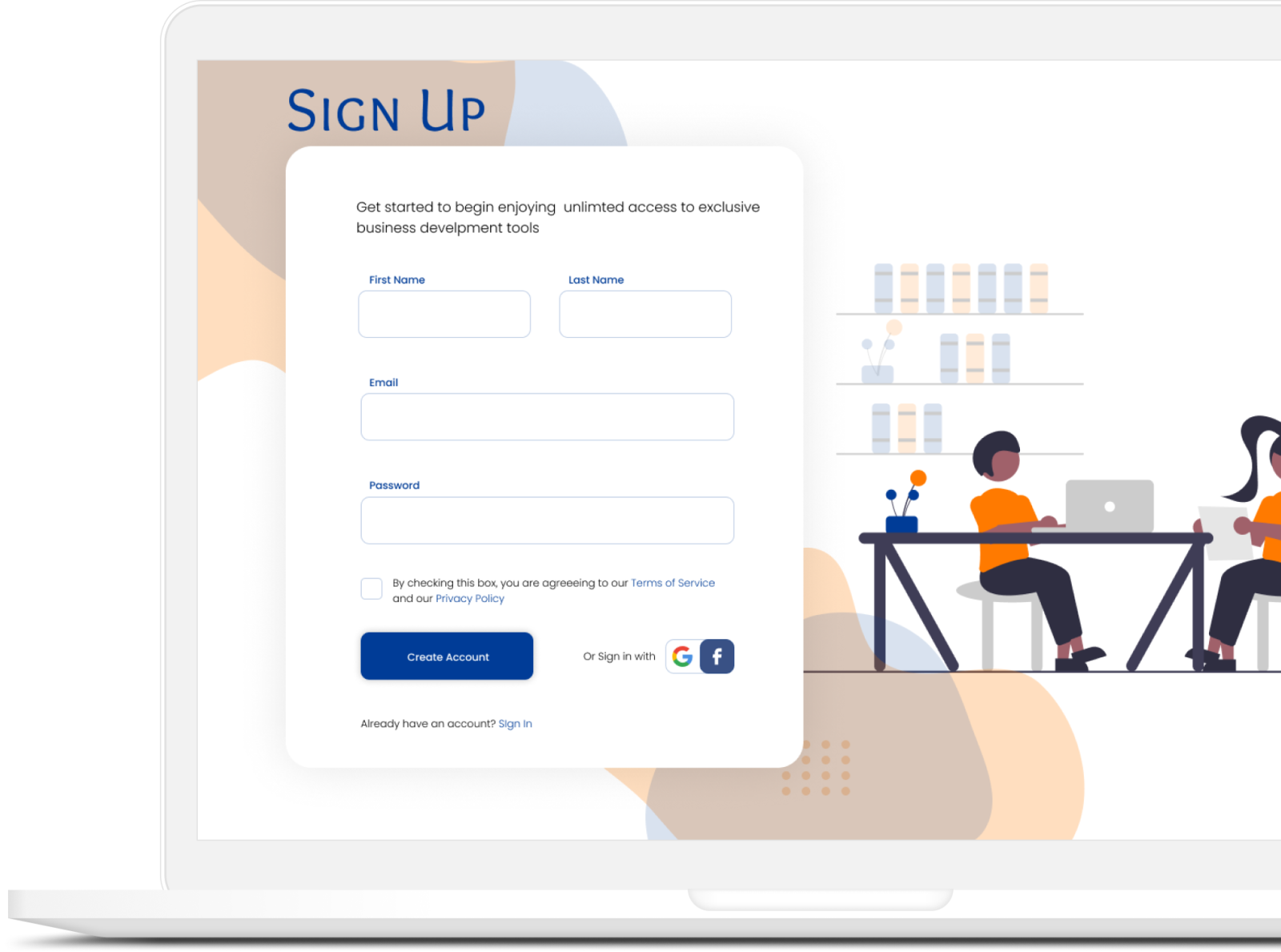 A Simple Sign Up Page By Faith Bolaji Blessing On Dribbble