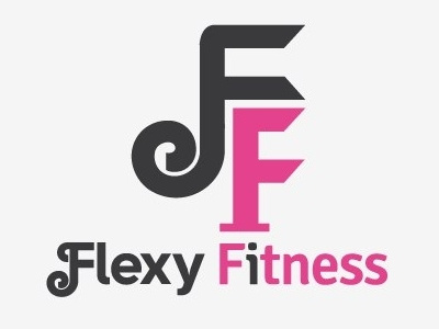 Fitness logo curly fitness grey pink