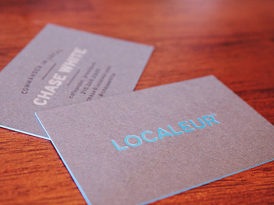 Localeur Team Business Cards branding business cards edging foil letterpress local startup typography