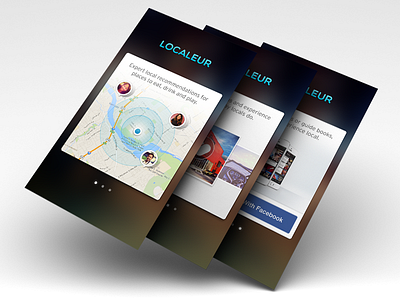 Localeur iOS Onboarding Experience app design geolocation ios iphone local native onboarding swipe