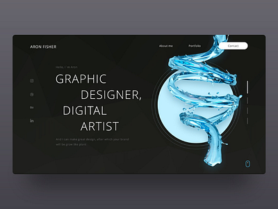 Concept for my new personal portfolio. beautiful clean concept crazy design elegance elegant graphics home homepage illustration modern nice personal portfolio screaming splash splashing web design website