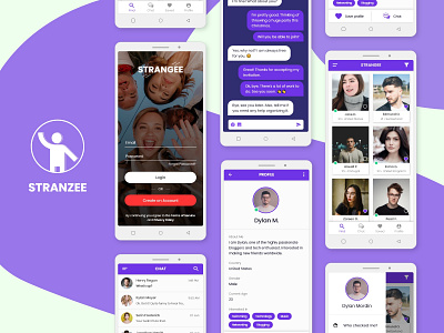 Stranzee: Chat & Meet Strangers app design mobile app ui design