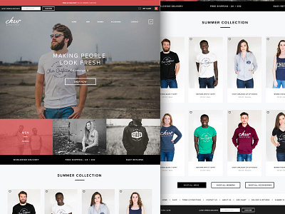 Chur Outfitters Design brand clothes design e commerce ecommerce flat photography red shop shopping ui ux