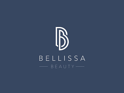 Bellissa Beauty b bb beauty blue brand branding lines logo outlines white