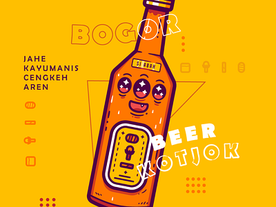 Beer kotjok beer bogor bottle cartoon design drink graphic illustration layout spices vector