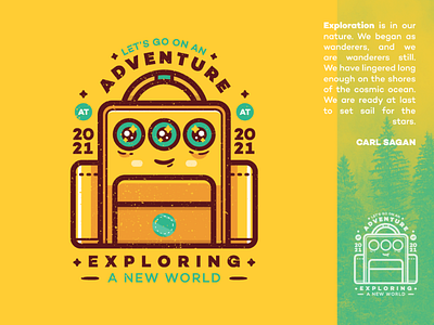 Adventure buddy adventure backpack badge cartoon character explore flat flat design games graphic design illustration texture vector