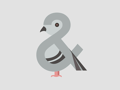 Ampersand-imal (Pigeon) creature city street toronto vector grey animal vector art pigeon bird illustration design illustration ampersand