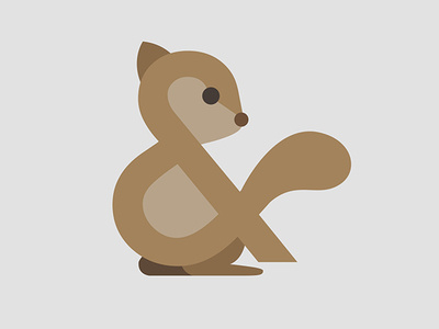 Ampersand-imal (Squirrel) design vector art illustration design drawing vector illustration animal illustration toronto urban city creature animal brown squirrel ampersand